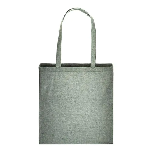 150 g/m2 recycled cotton shopping bag, melange effect, long handles and gusset 150 g/m2 recycled cotton shopping bag, melange effect, long handles and gusset