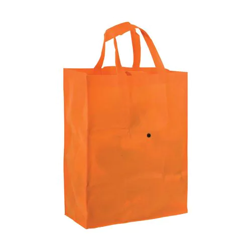 80 g/m2 non-woven fabric foldable shopping bag with gusset and short handles