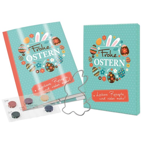Recipe Book Set - Easter - Egg paint set - individual - digital printing 4/0-c
