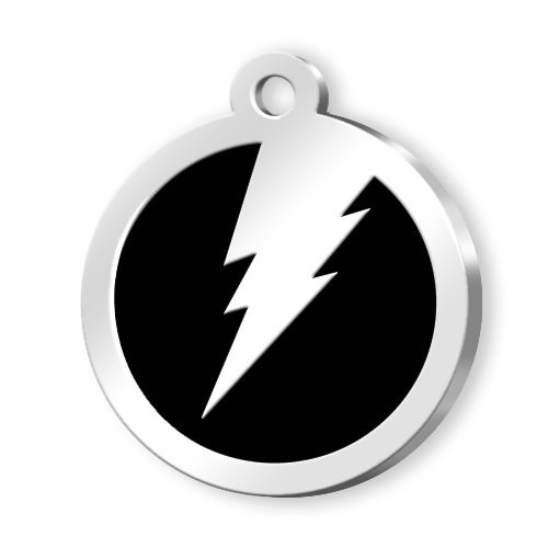 PET TAG ROUND BLACK LIGHTNING PET TAG ROUND BLACK LIGHTNING