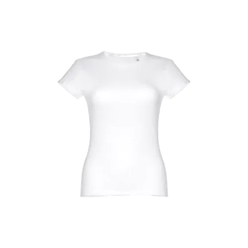 THC SOFIA WH. Women's fitted short sleeve cotton T-shirt. White THC SOFIA WH. Women's fitted short sleeve cotton T-shirt. White