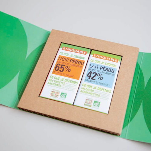 Set of 2 chocolates ethical eco-solidarity production