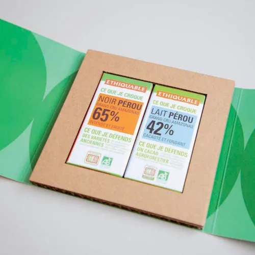 Set of 2 chocolates ethical eco-solidarity production