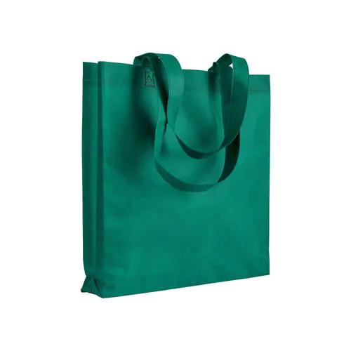 Bolsa de tejido sin tejer termosoldado, asas largas y fuelle