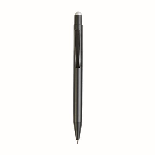 Aluminum push button ball pen with colored touch screen and laser engraved logo