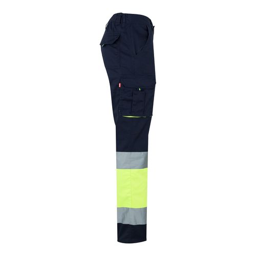 VL ZEUS LARGE. Two-tone, multi-pocket stretch trousers (240g/m²), in cotton (46%), EME (38%) and polyester (16%)