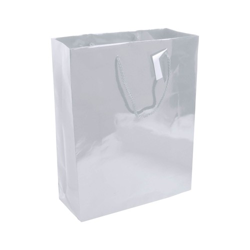 157 g/m2 laminated paper shopping bag with gusset and bottom reinforcement, string handles