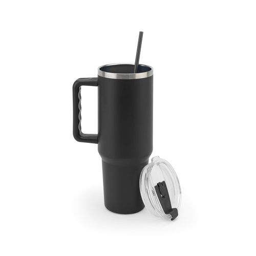 JOYNER XL. Grote roestvrijstalen reisbeker (91% gerecycled) met vacuüm geïsoleerde dubbele wand en een matte afwerking 1300 mL JOYNER XL. Grote roestvrijstalen reisbeker (91% gerecycled) met vacuüm geïsoleerde dubbele wand en een matte afwerking 1300 mL