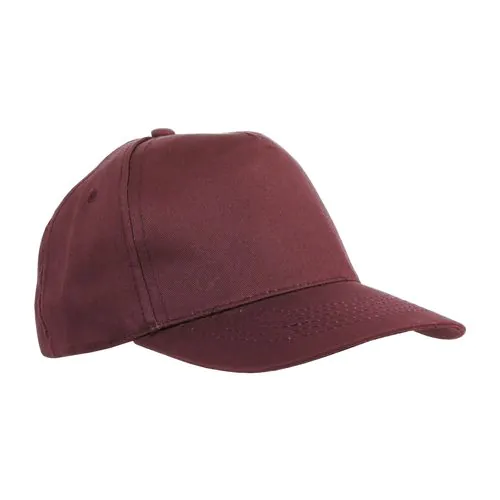 Cotton 5-panel cap with 2 mm-thick visor, embroidered eyelets and adjustable velcro strap Cotton 5-panel cap with 2 mm-thick visor, embroidered eyelets and adjustable velcro strap