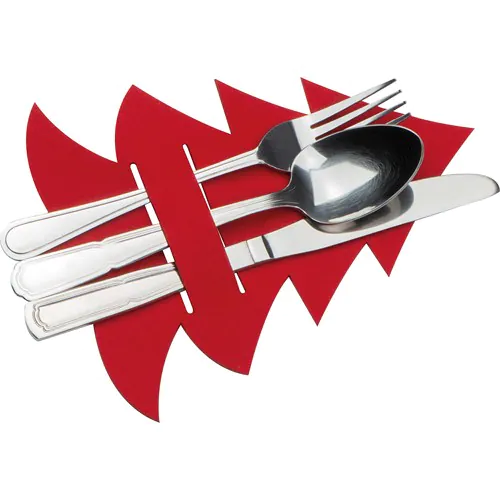 Cutlery pad in Christmas tree shape Duffel