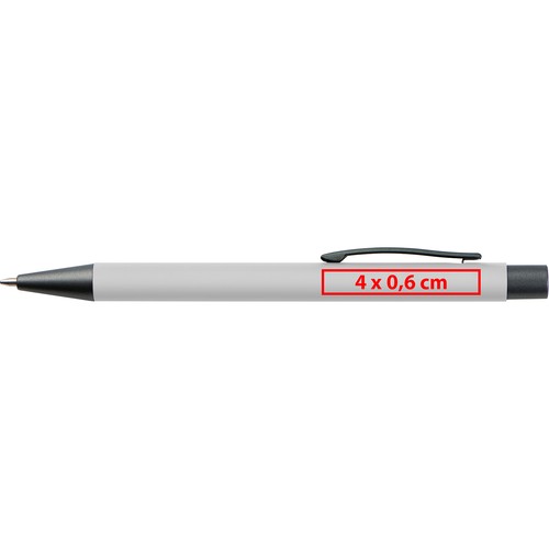 Plastic ballpoint pen with metal clip