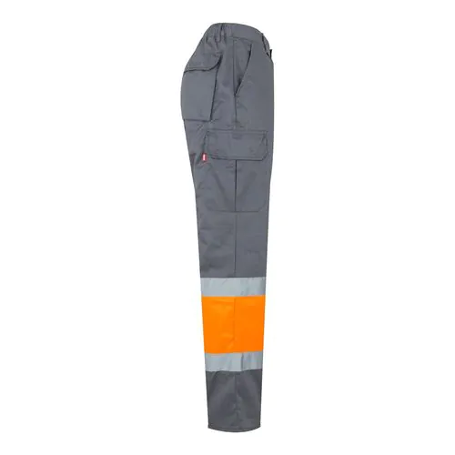 VL ATHENA. Two-tone twill trousers (210g/m²), lined, multi-pocket, in cotton (20%) and polyester (80%)