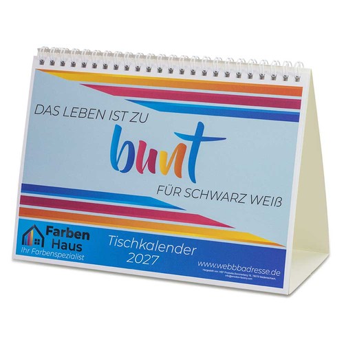 Bureaukalender kleuren - met digitaaldruk