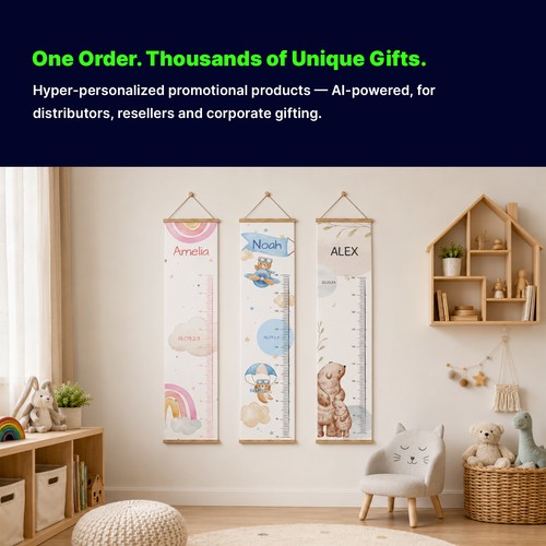 Custom Kids' Measuring Bars - Sustainable Wood, Made to Order Custom Kids' Measuring Bars - Sustainable Wood, Made to Order