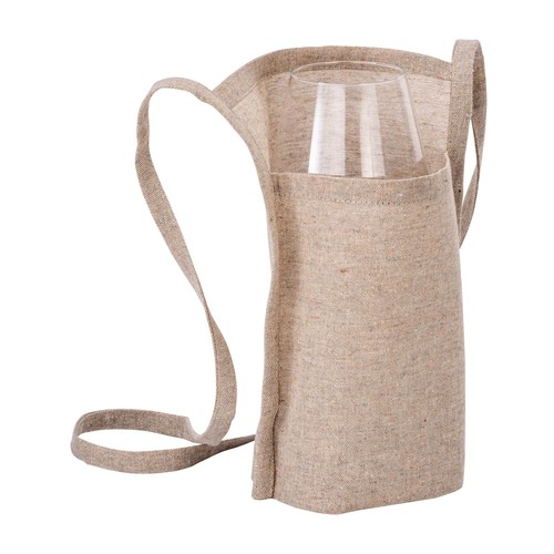 Tasting glass holder in recycled cotton 150g/m2, with 90 cm string.