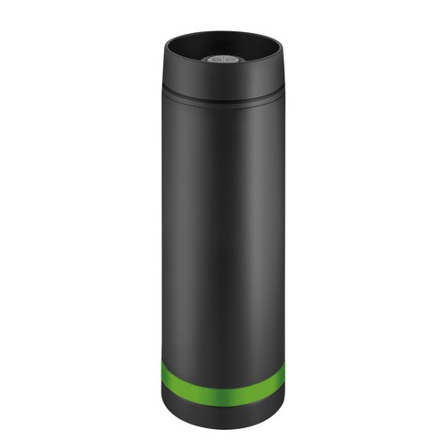 Metmaxx® mug thermo "Crema" 360° noir/anneau vert