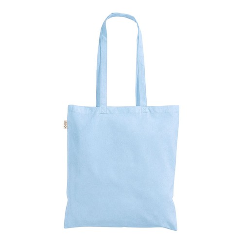 Plain-coloured shopper bag in 140 g/m2 recycled cotton. GRS certified Plain-coloured shopper bag in 140 g/m2 recycled cotton. GRS certified