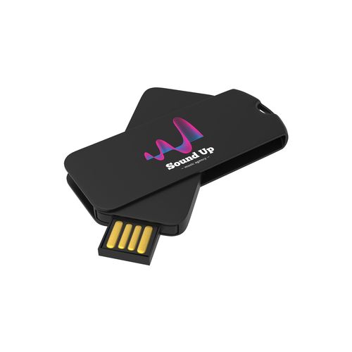 USB Stick Smart Twister (Black, 16GB 2.0, Print in full color frontside)