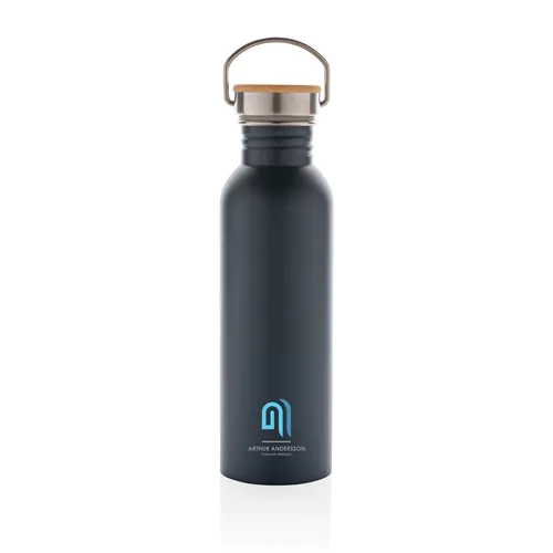 Bouteille en acier inoxydable avec couvercle en bambou Bouteille en acier inoxydable avec couvercle en bambou