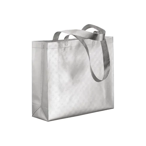 Bolsa con fuelle de tejido sin tejer laminado 100 g/m2 termosoldado, con asas largas