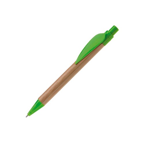 Bamboo pen with plastic leafclip Bamboo pen with plastic leafclip