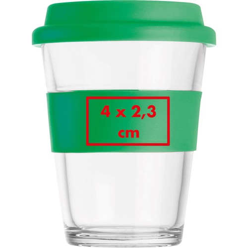 Szklany kubek z pokrywką 300 ml