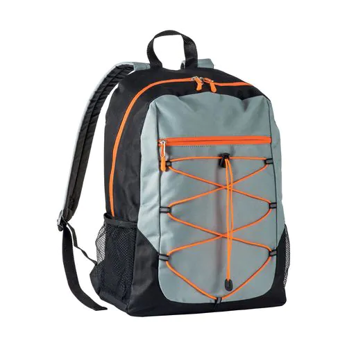 600D polyester 4-pocket backpack (two mesh side pockets). Padded straps and back 600D polyester 4-pocket backpack (two mesh side pockets). Padded straps and back
