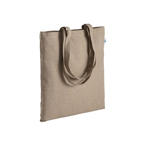 Shopper en coton recyclé 190 g/m2, anses longues, 38 X 42 cm Shopper en coton recyclé 190 g/m2, anses longues, 38 X 42 cm