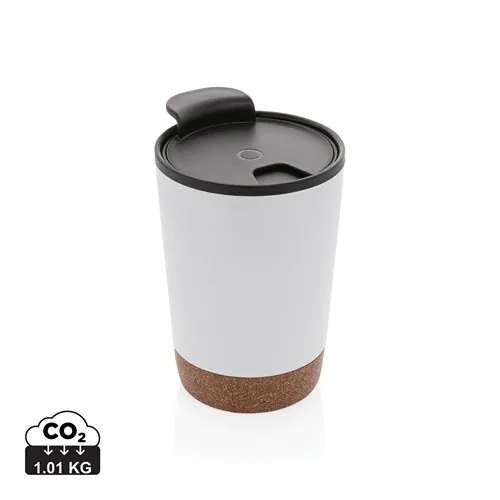 GRS gerecycled PP en roestvrijstalen kurk koffiebeker GRS gerecycled PP en roestvrijstalen kurk koffiebeker