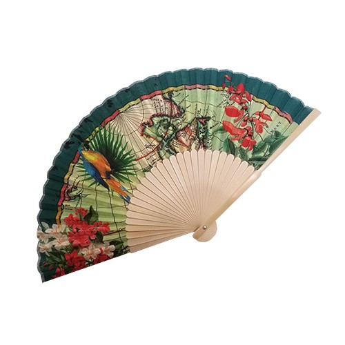 Fan with 18 ribs in bambù