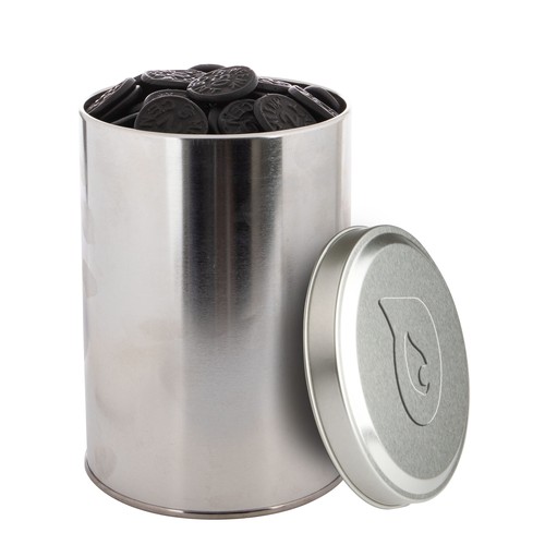 Large tin 1,3 liter with embossing Large tin 1,3 liter with embossing