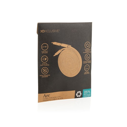 Cavo magnetico 2in1 Arc ultra fine da 60W Cavo magnetico 2in1 Arc ultra fine da 60W