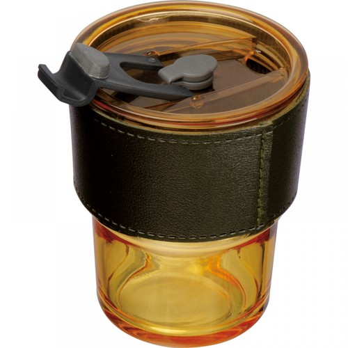 Coloured drinking glass with glass straw 400 ml