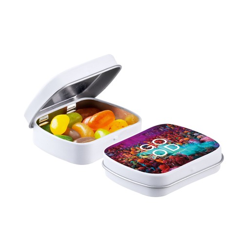 Mini hinge tin with candy