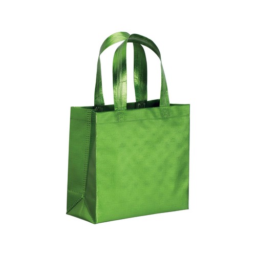 Sac shopper avec soufflet en non tissè laminé thermsoudé, anses courtes