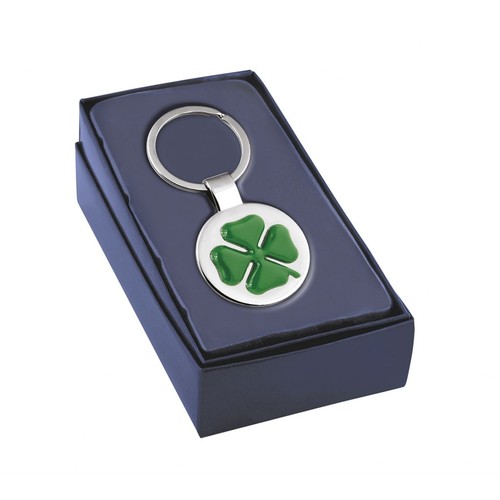 PORTE-CLES TREFLES 4 FEUILLES VERT