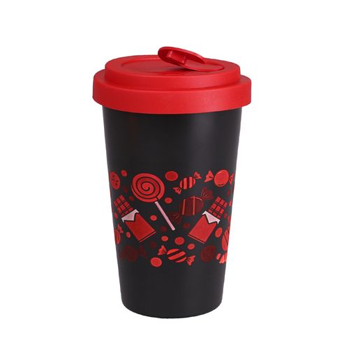 Beker Freedom Lock 280ml satijnzwart/rood Beker Freedom Lock 280ml satijnzwart/rood