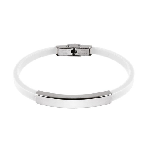 BRACCIALE ACCIAIO E EVA BIANCA 0.50CM