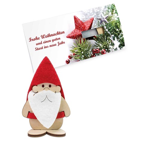 Felt Christmas-card - Christmas elves 4/0-c Felt Christmas-card - Christmas elves 4/0-c