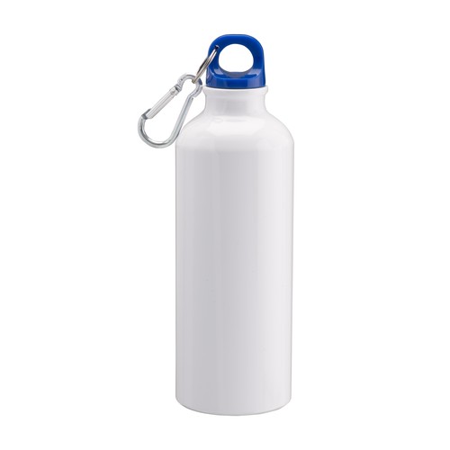 Bidon de aluminio con mosquetón, 500ml. Adecuado para sublimación Bidon de aluminio con mosquetón, 500ml. Adecuado para sublimación