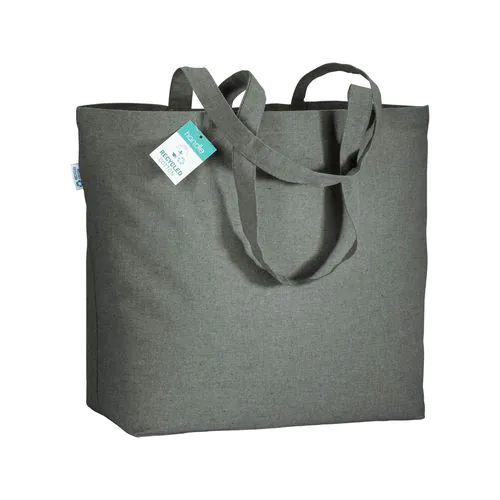 190 g/m2 recycled cotton shopping bag with long handles and gusset
