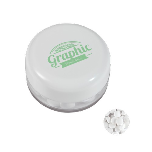 Boîte plastique ronde avec extra fort - bonbons `triangle`