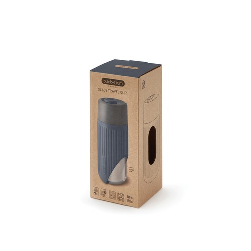 Bicchiere da viaggio Black+Blum in vetro 340ml