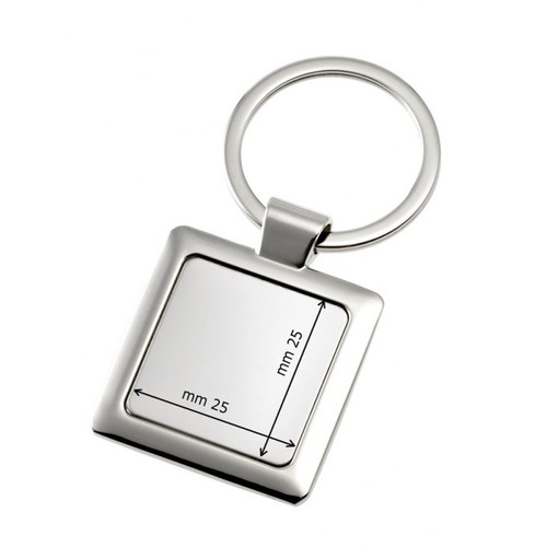 KEYCHAIN WITH SQUARE PLATE SHINY