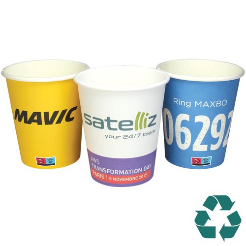 Recycelbarer einwandiger Pappbecher - Vollfarbe (8oz/230ml)
