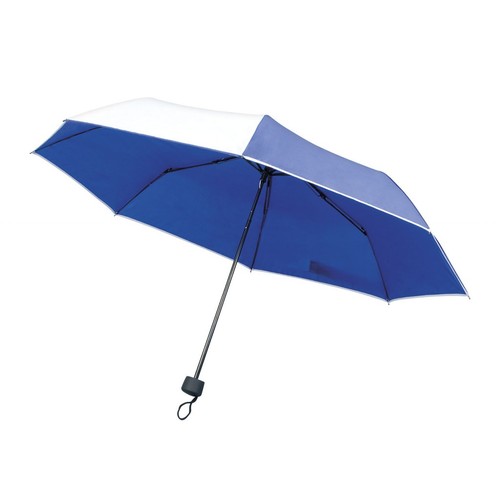 PARAPLUIE PLIANT BLEU BORD BLA. UNE PART