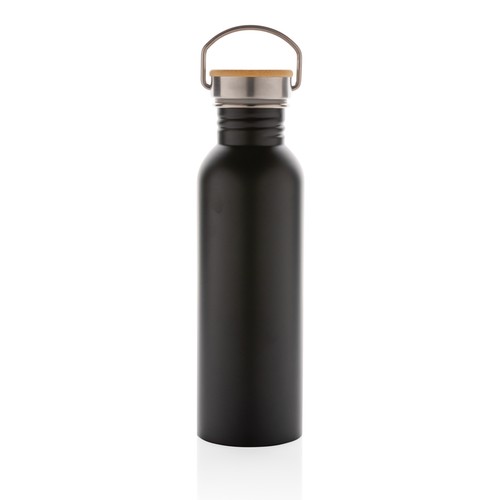 Bouteille en acier inoxydable avec couvercle en bambou Bouteille en acier inoxydable avec couvercle en bambou