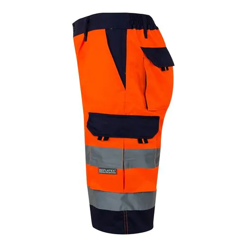 VL HADES. Bermuda bicolore multi-poches (210g/m²), en coton (20%) et polyester (80%)
