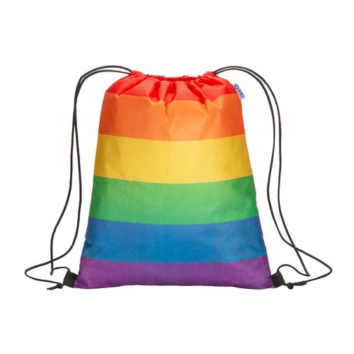70g/m2 R-PET Rainbow backpack in with choke closure