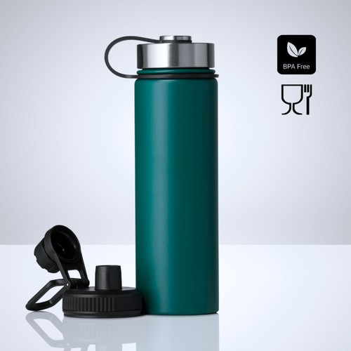 MUG ISOTHERME NORDIC AVEC DEUX BOUCHONS, 650 ml